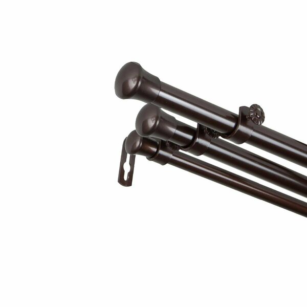 Kd Encimera 0.8125 in. Triple Curtain Rod with 28 to 48 in. Extension, Cocoa KD3172826